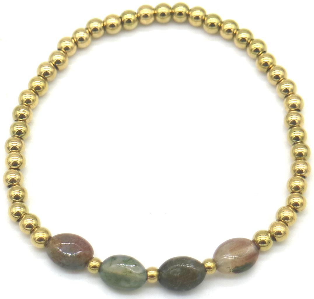 G-A21.3  B100-027-4 S. Steel Bracelet Stones