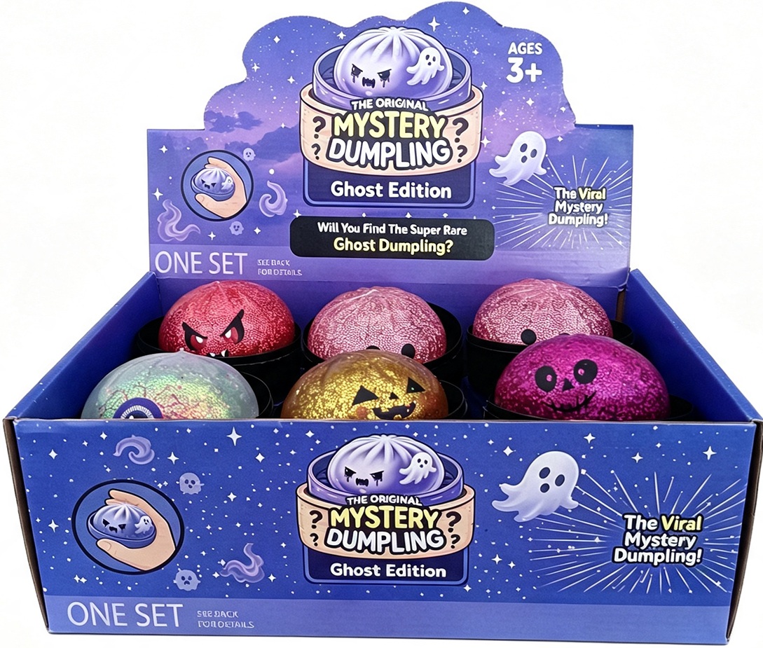 Z-E3.5 TOY021-014 Squishy Dumpling 8.5cm Glitter Halloween - 12pcs