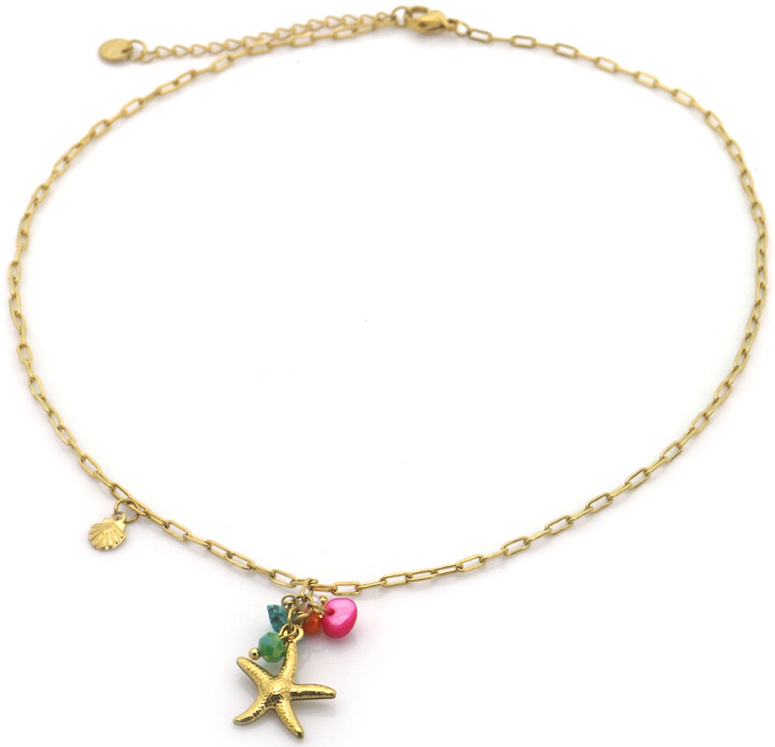 B-B25.1 N936-002G S. Steel Necklace Starfish