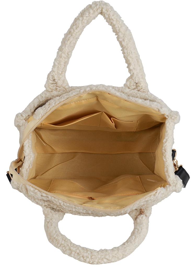 T-K8.1 BAG1021-003-3 Shopper Bag Teddy 33x26x13cm White