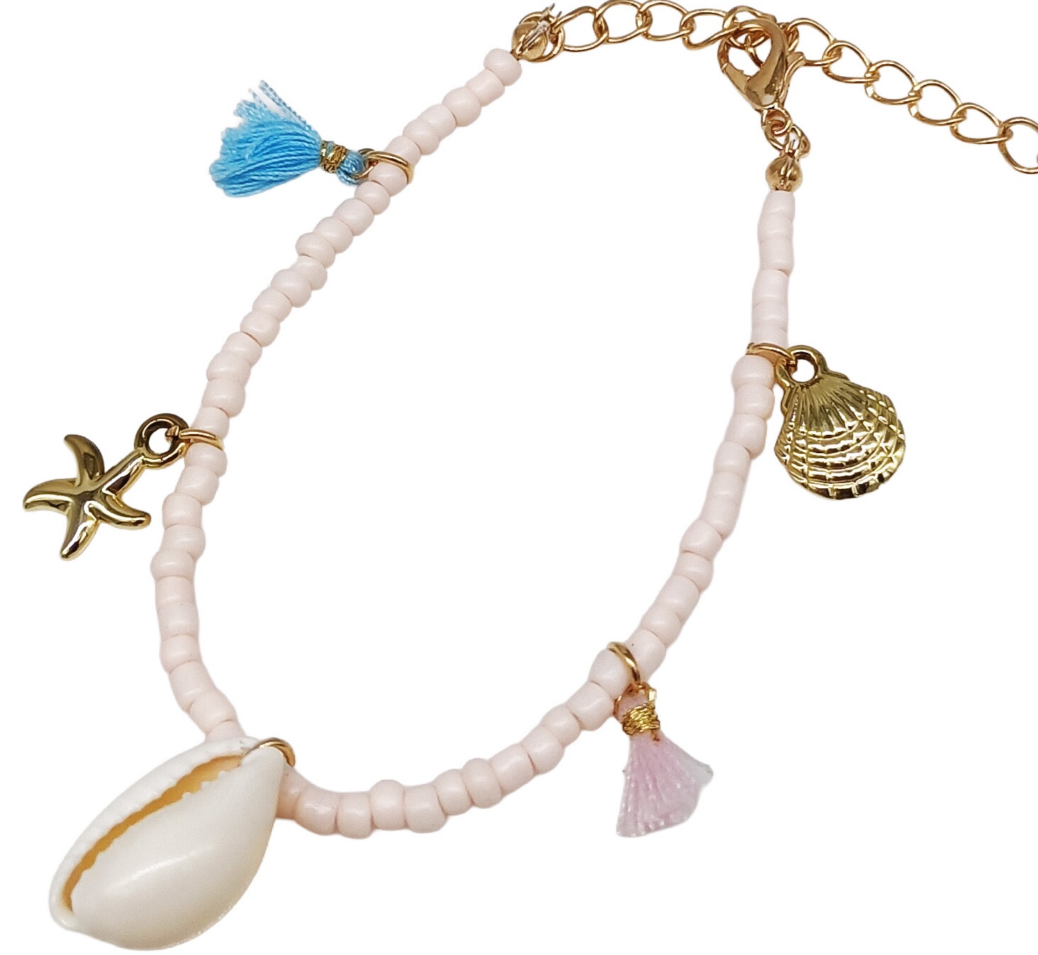 E-A15.3 B2670-071-4 Fashion Bracelet - Anklet 17-24cm Pink