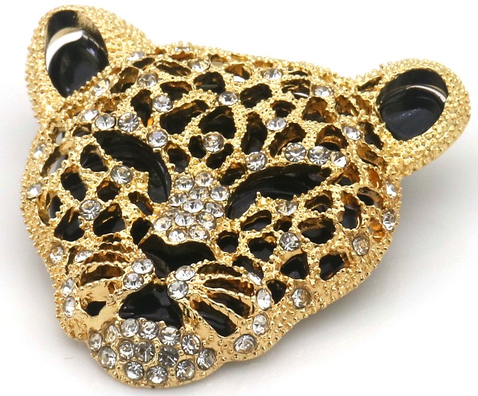 A-C21.2 P2605-107 Brooch Leopard 5cm
