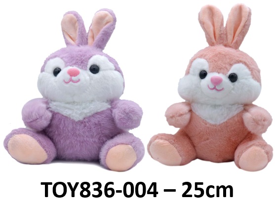 Y-B4.3 TOY836-004 Plush Bunny 25cm - Mixed Colors - 1pc