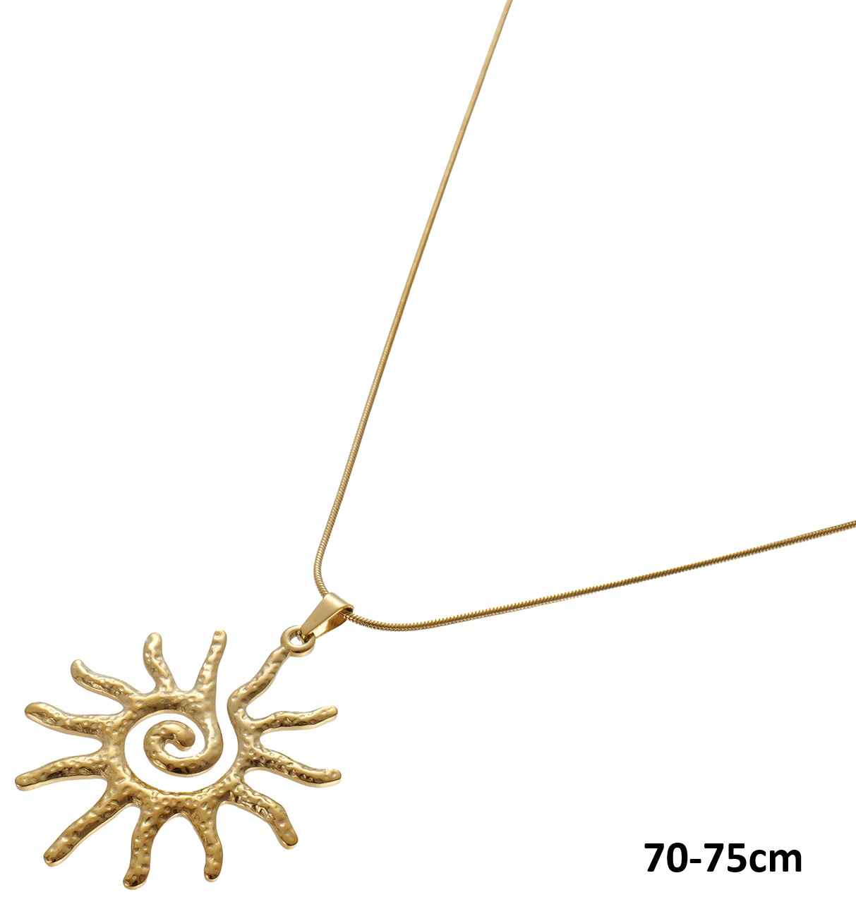 J-F5.3 N2618-016G S. Steel Necklace Sun 70-75cm Long