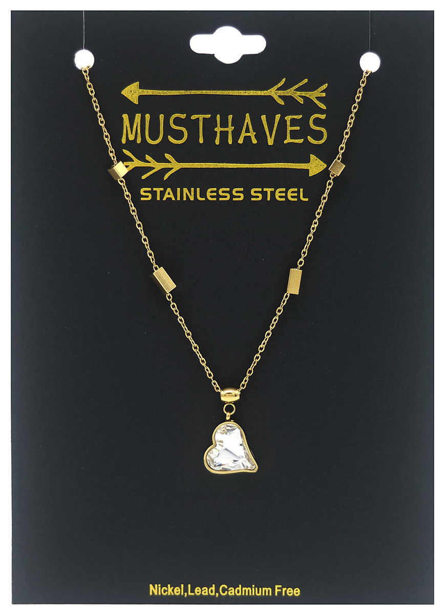 A-B10.2 N088-066G S. Steel Necklace Heart