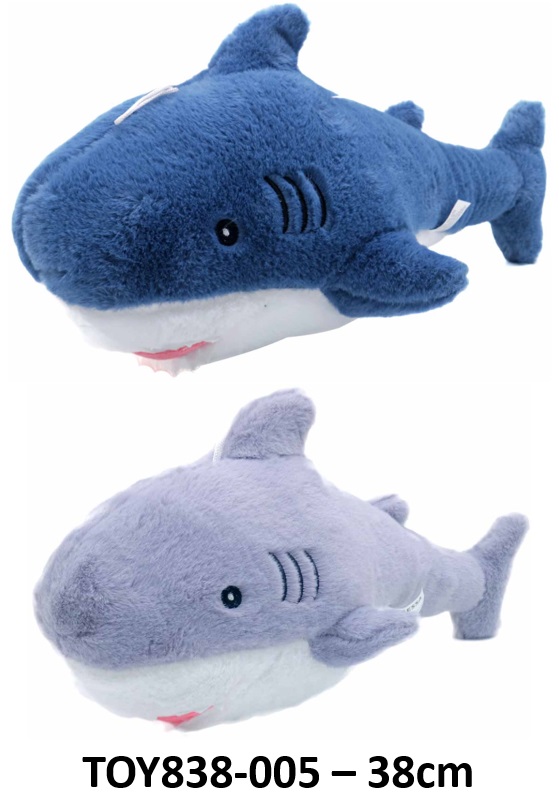 Y-E4.4 TOY838-005 Fluffy Shark 38cm - Mixed Colors - 1pc