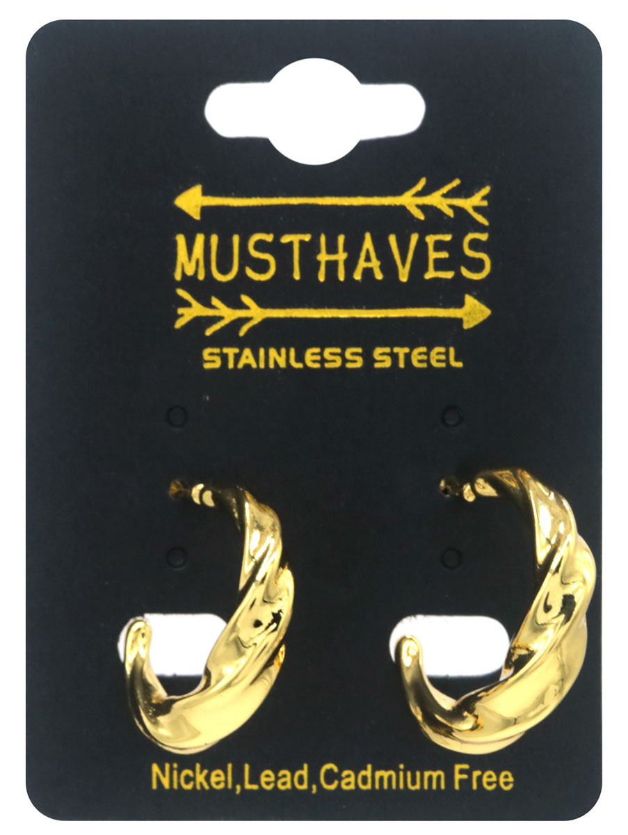 E-E26.1 E126-104G S. Steel Earrings 2.5cm