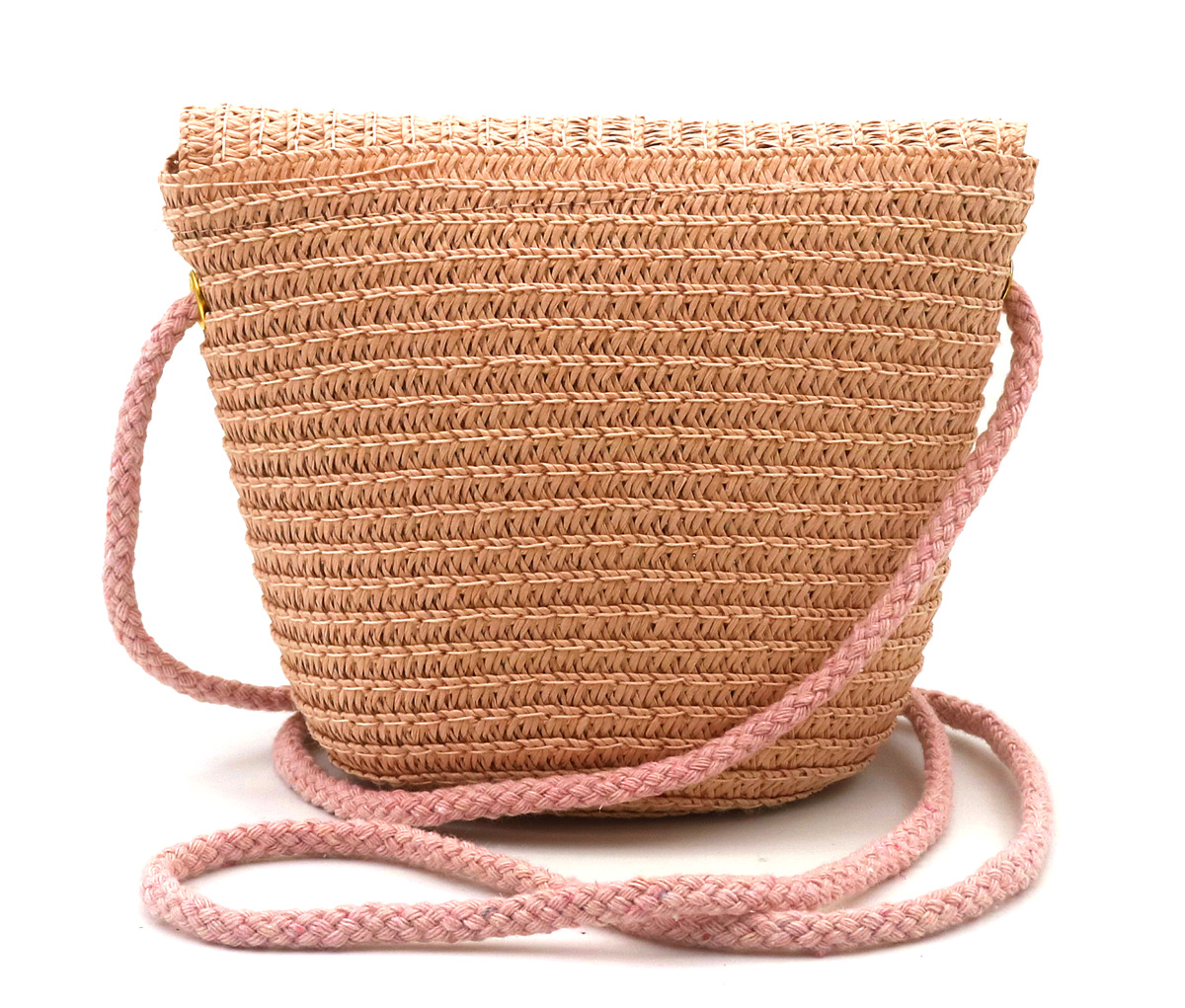 T-H7.1 BAG1120-001-1 Woven Kids Bag Flowers 12.5x14.5x5.5cm Pink