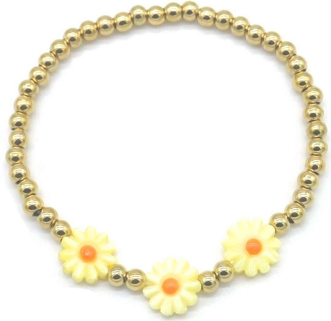 F-A2.2 B1661-133-4 S. Steel Bracelet Flowers