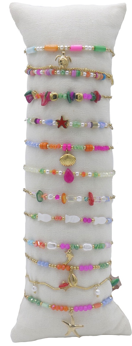 H-C12.1 B221-499 Stainless Steel Bracelet Set on Pillow - 12pcs