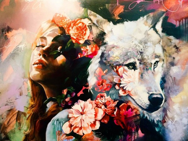R-C1.1 GX569 Diamond Painting Wolf Girl 50x40cm - Square Sto