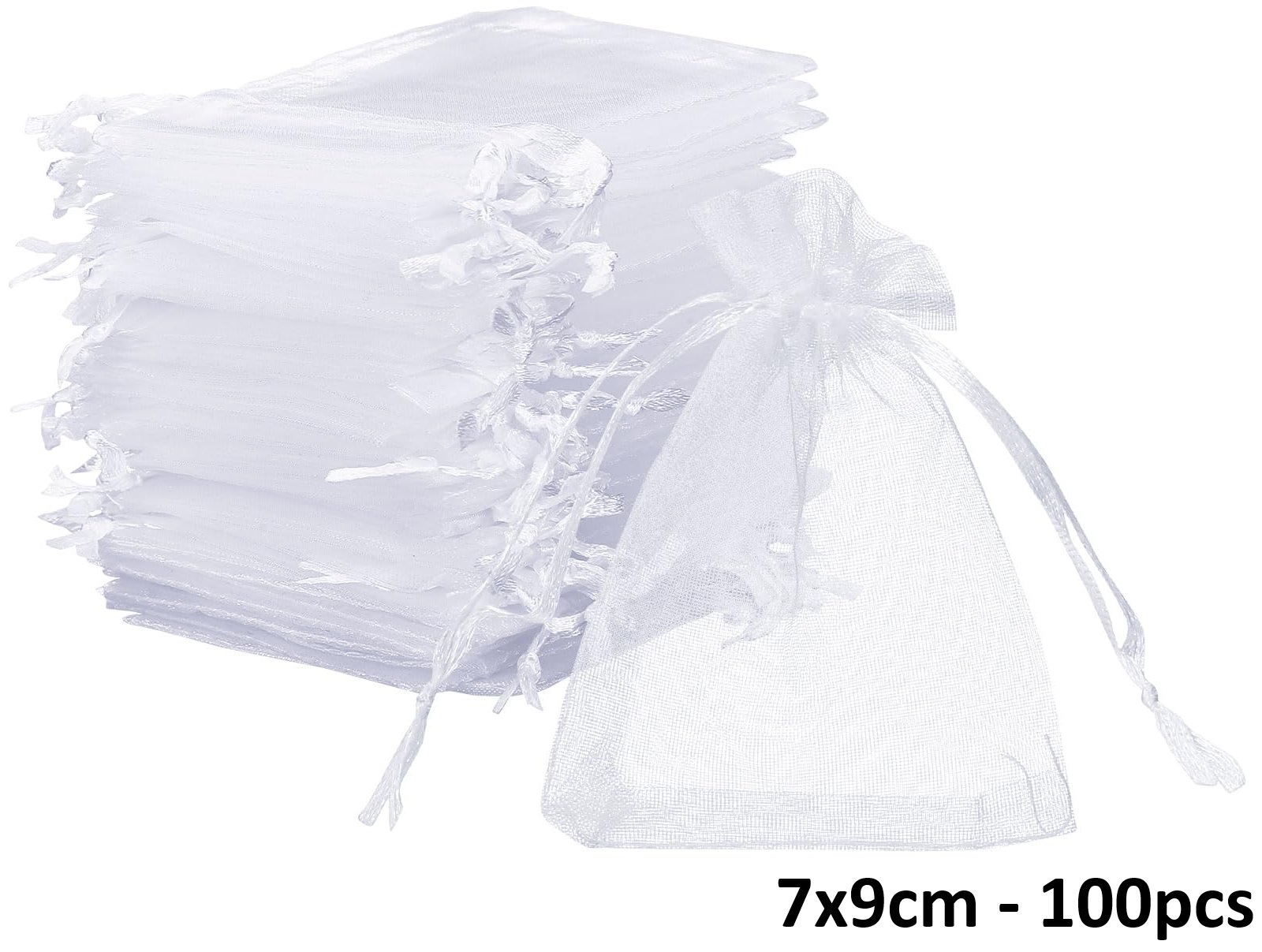 T-G2.2  PK1032-009 Organza Bag 7x9cm White - 100pcs