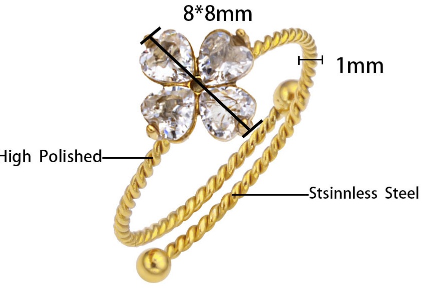 A-D17.5  R2643-040G-32 S. Steel Ring Adjustable Flower