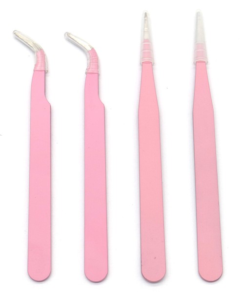 G-A17.3 TW2225-023 Tweezer Set 4pcs Pink