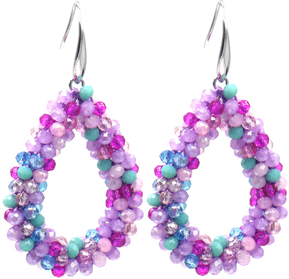 F-B11.1  E007-001-16 Faceted Glass Beads 4.5x3.5cm Multi