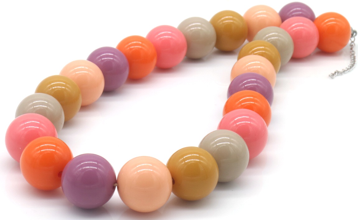 D-A23.2 N2582-001-3 Necklace Multi Color 18mm Beads 40 - 45cm