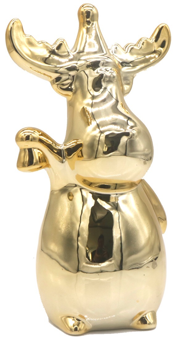 L-D2.2 DC1053-002G Ceramic Reindeer 18cm Gold