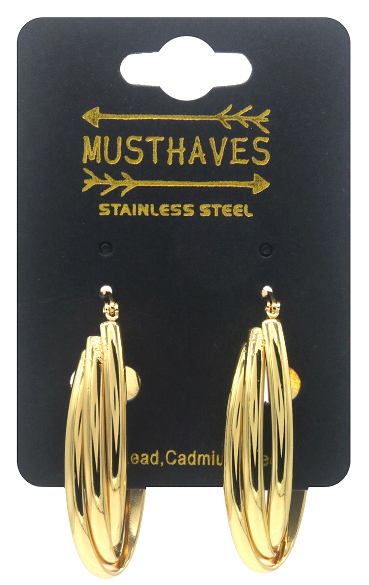 B-B4.1 E2593-212G S. Steel Earrings 4cm
