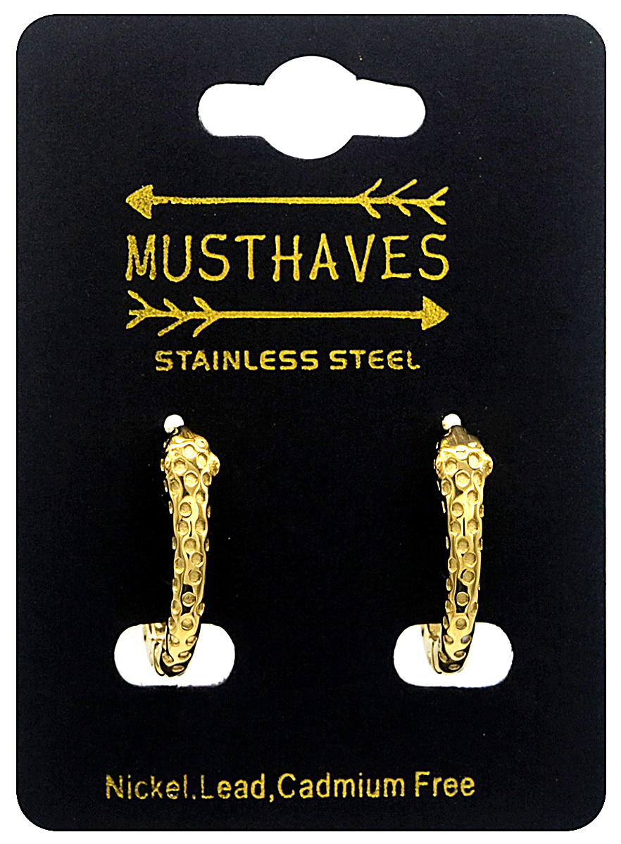 D-E5.1 E221-360G S. Steel Earrings 2.2cm Leopard