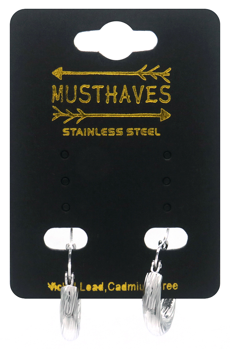 D-D4.3 E2593-243S S. Steel Earrings 20mm