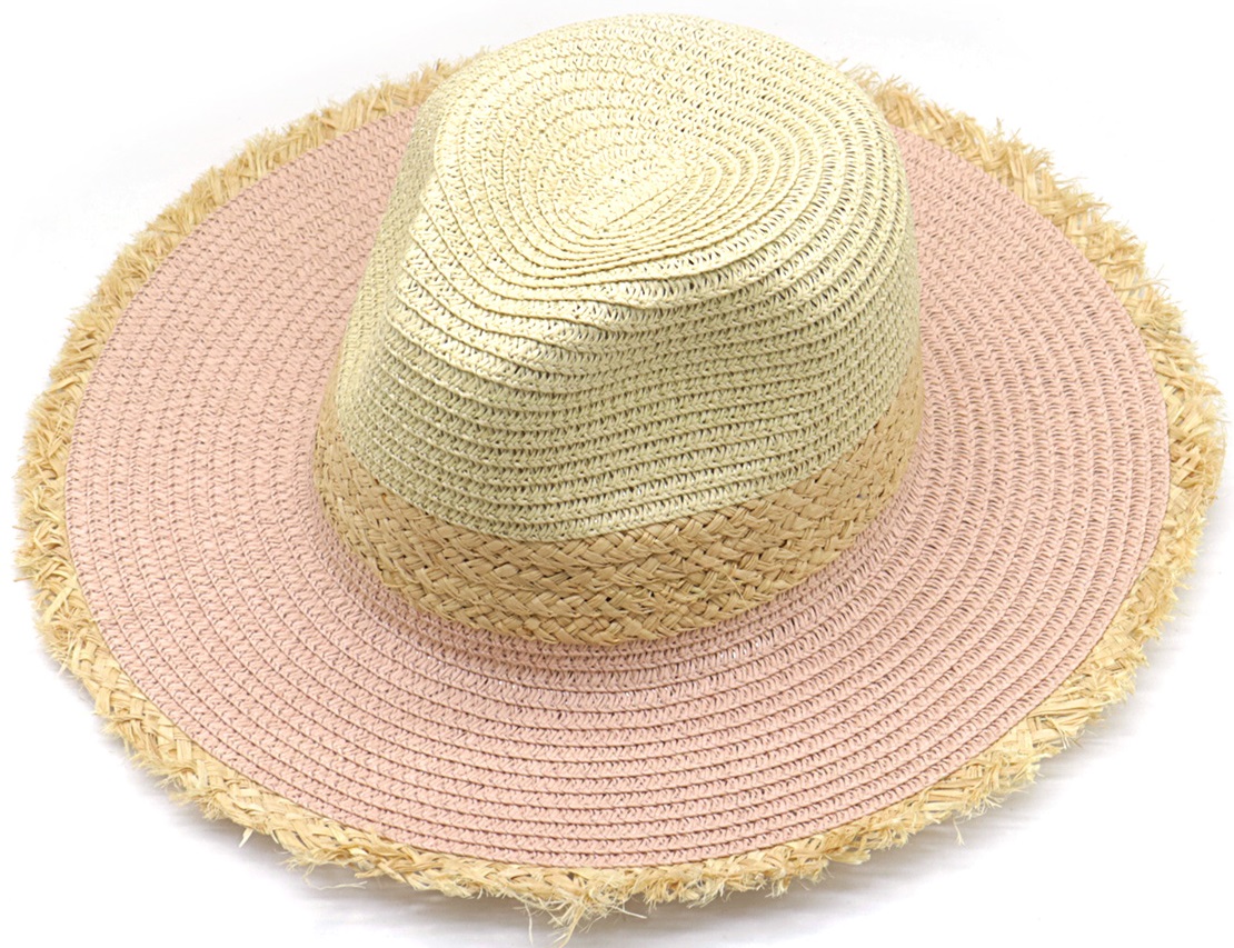 R-L2.2  HAT803-002-2 Summer Hat Pink-Beige