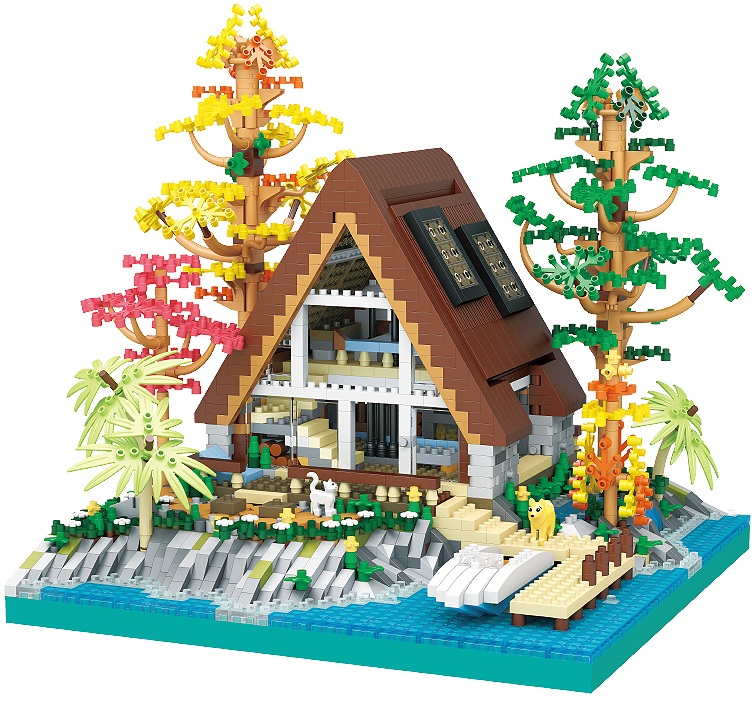 T-E3.2  617 Mini Building Blocks Lakeside Cabin 2688 pcs