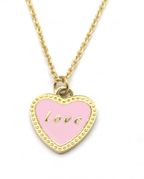 H-B18.2  N221-307G S. Steel Kids Necklace 12mm Heart 35-41cm