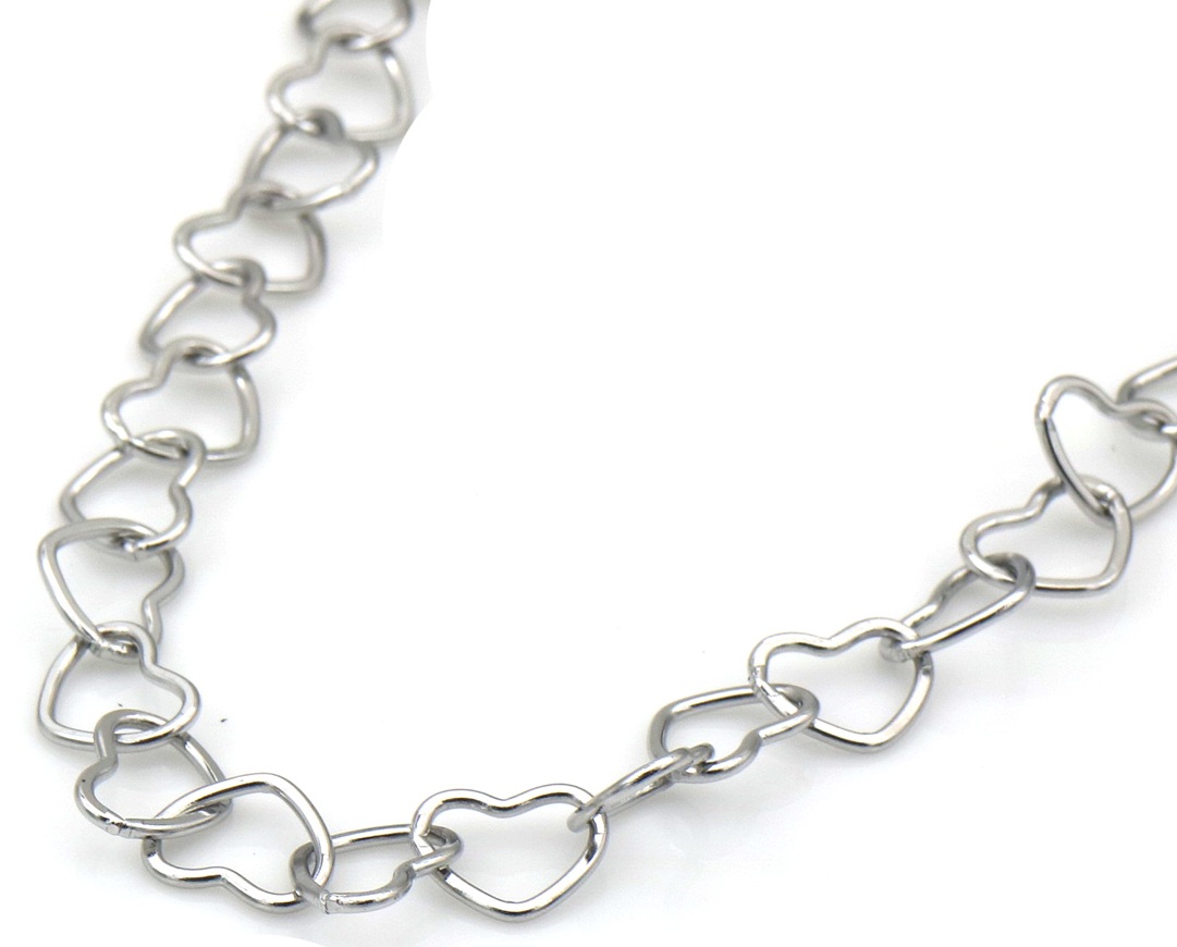 I-D2.2 N25106-051S S. Steel Necklace Hearts 40-45cm