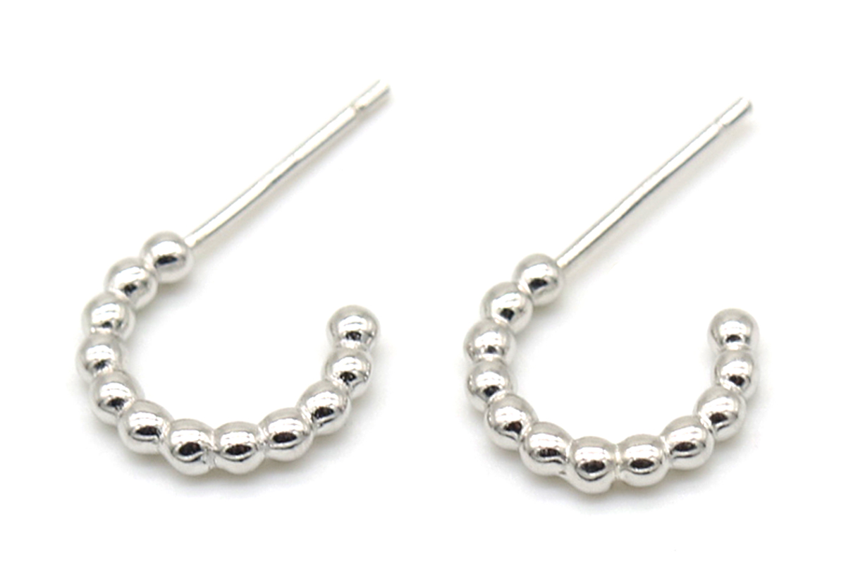 E-A4.1 SE104-498 925S Silver Earrings 10mm