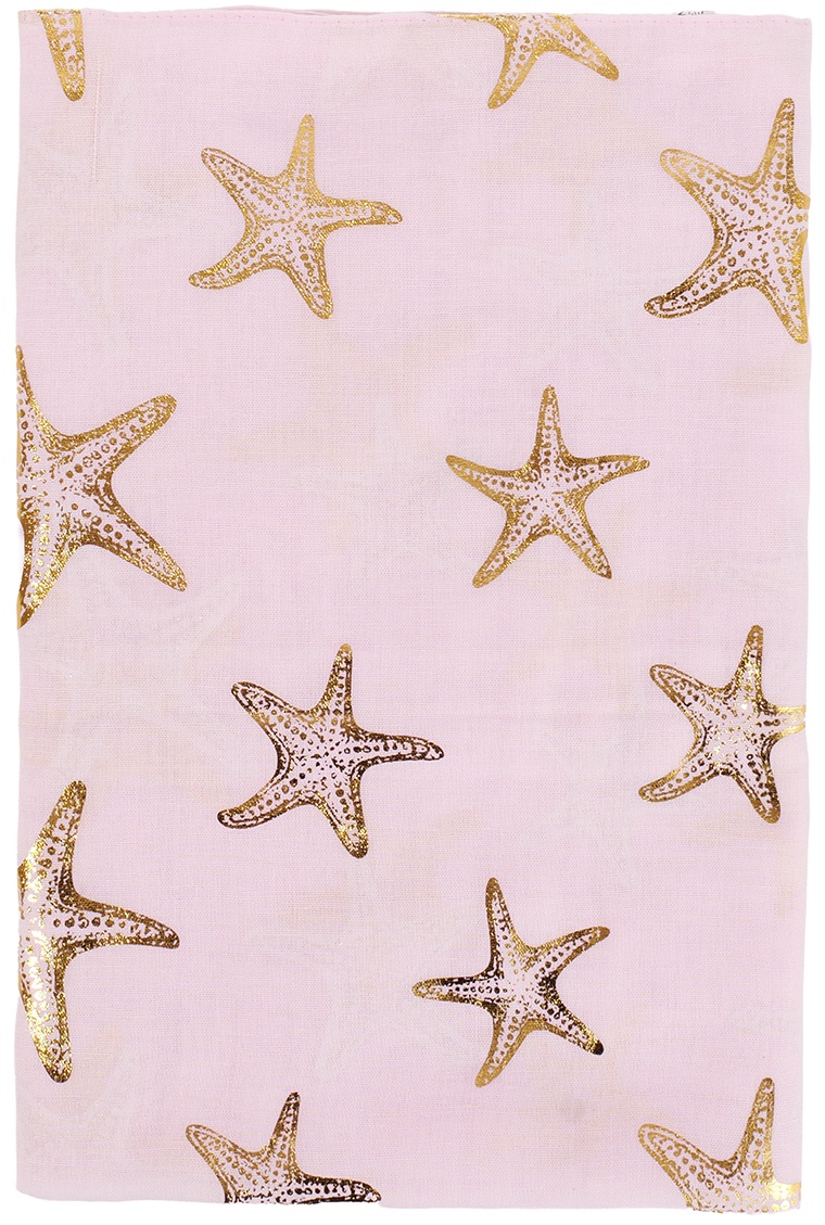 X-J10.2  SCARF1110-003-5 Summer Scarf Starfish 180x70cm Pink