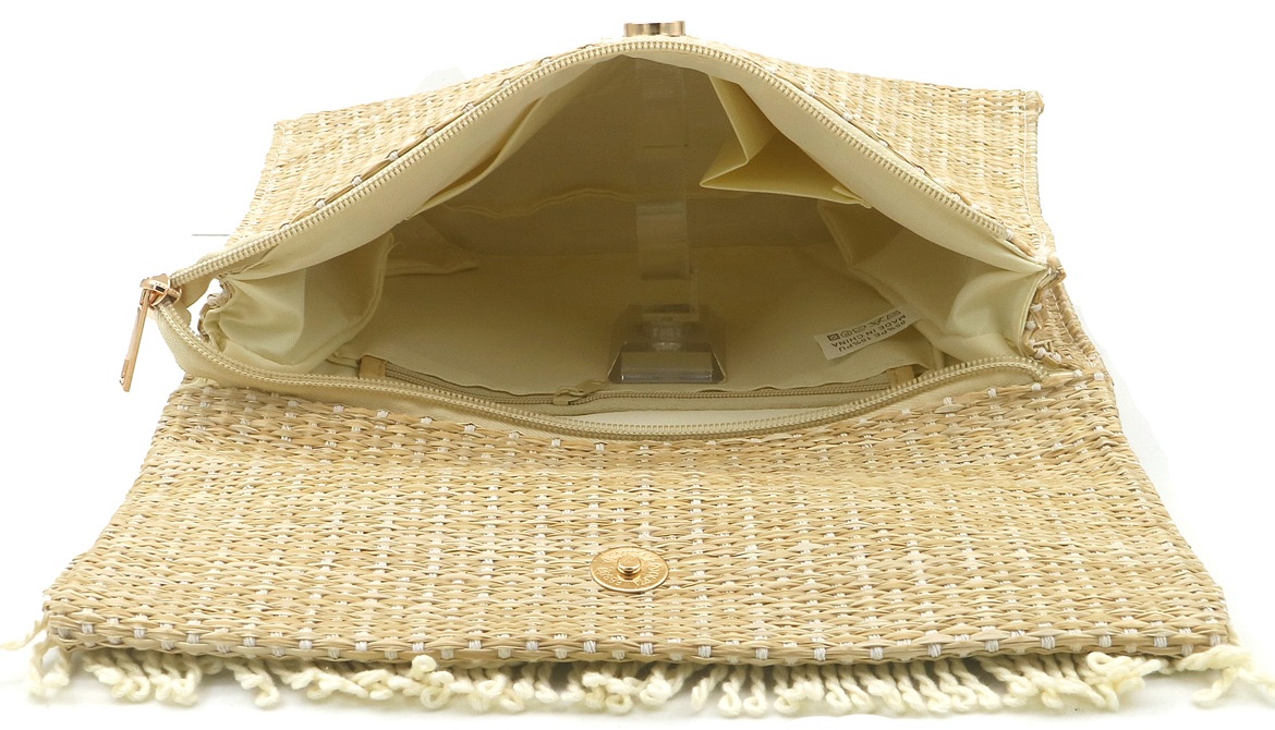 R-L3.1 BAG1119-001-2 Woven Bag Tassels 28x22x5cm