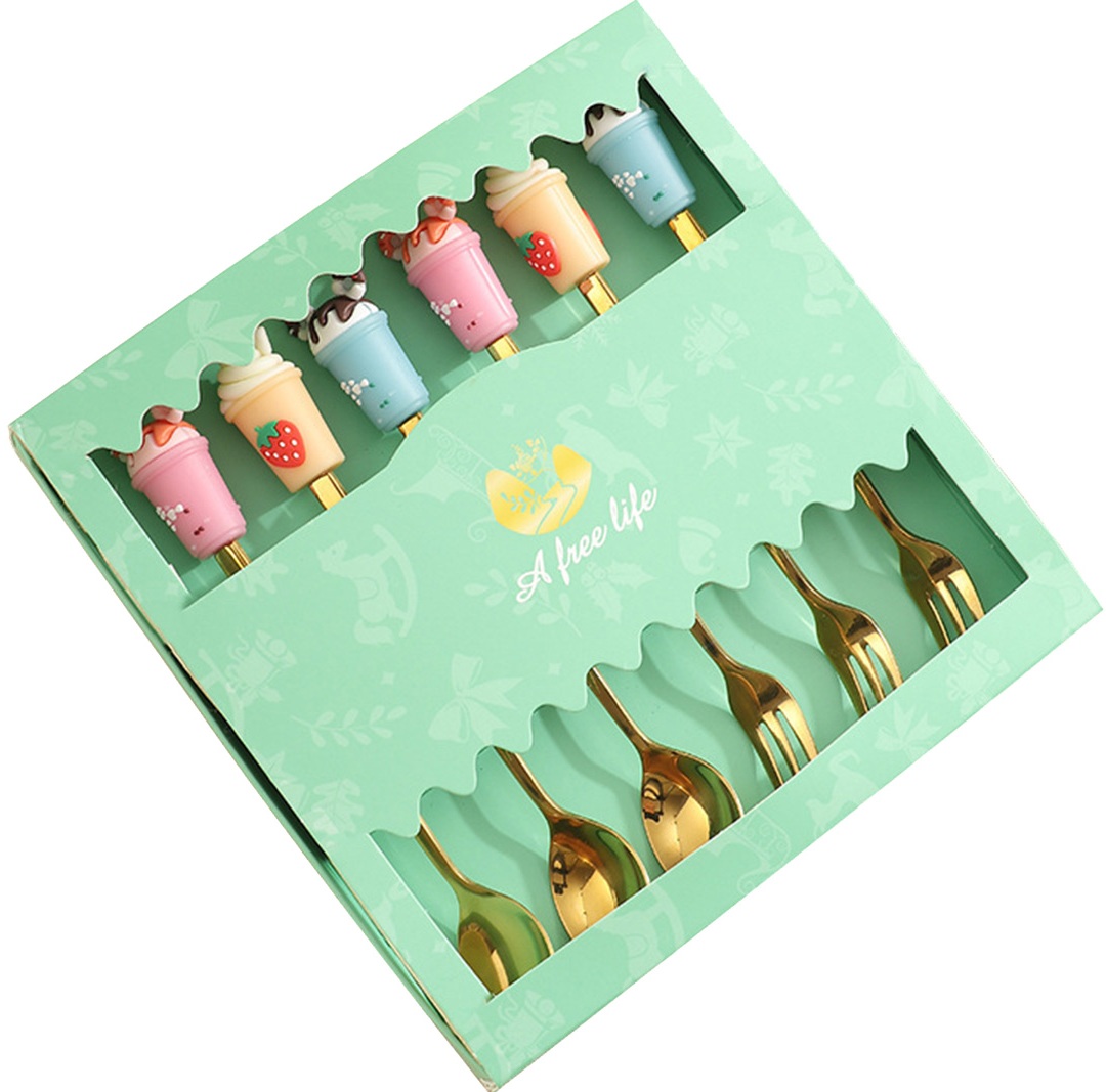 T-B7.1 DC1052-037-2 Gift Set Cutlery 6pcs- Bubble Tea