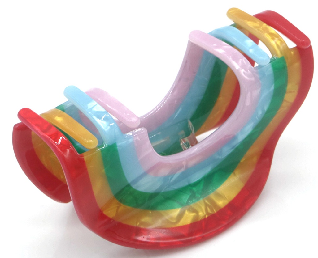 X-L1.1 H1038-010 Trendy Hair Claw Rainbow 7cm