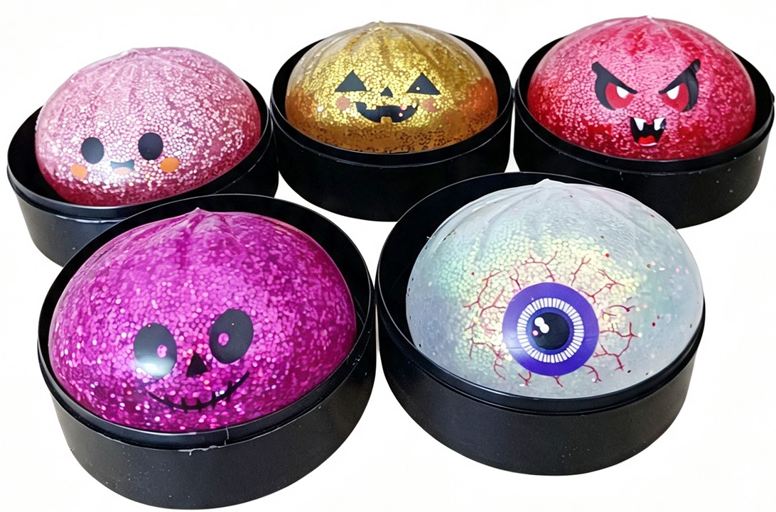 Z-E3.5 TOY021-014 Squishy Dumpling 8.5cm Glitter Halloween - 12pcs