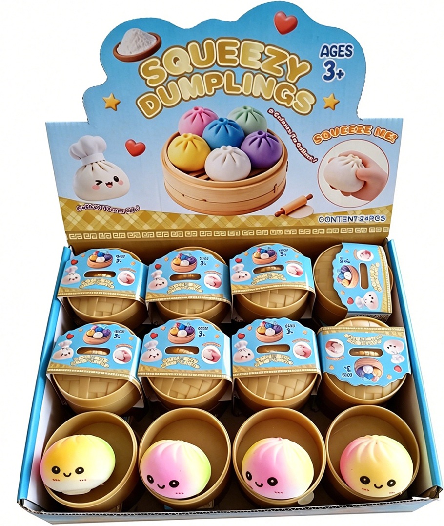 Q-A7.1 TOY2610-103 Squishy Dumpling 5.5cm - 24pcs Multi Color