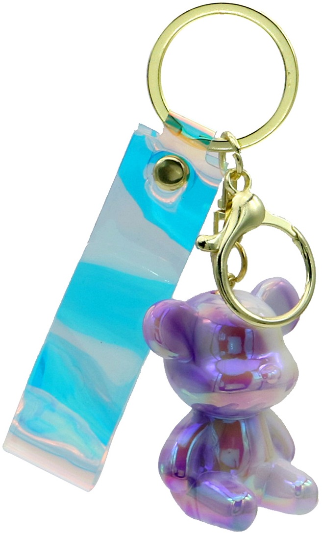 E-B2.1 KY1146-014-2 Keychain Shiny Bear - 4.5cm - Purple