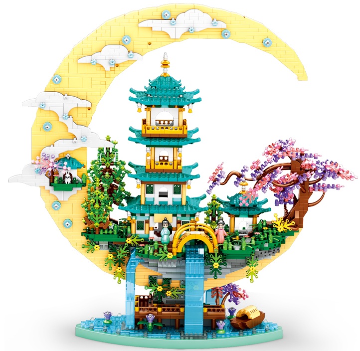 T-H6.2  850 Mini Building Blocks Moon Palace 4288pcs with LED