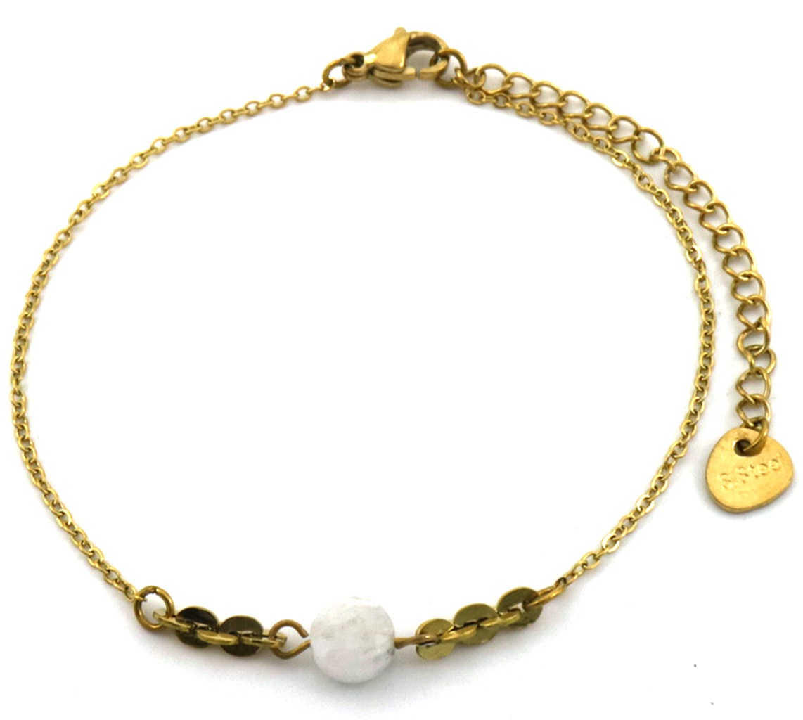 H-E4.5 B2275-018G S. Steel Bracelet Stone