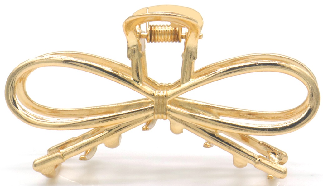 I-F11.1 H1039-014G Metal Hair Claw Bow 7.5cm
