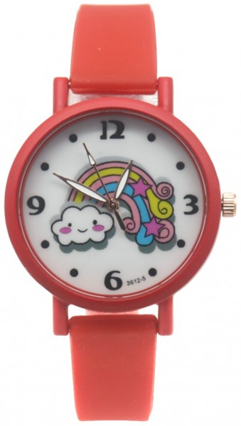 A-E19.5 W002-005 Kids Watch Rainbow 33mm Red