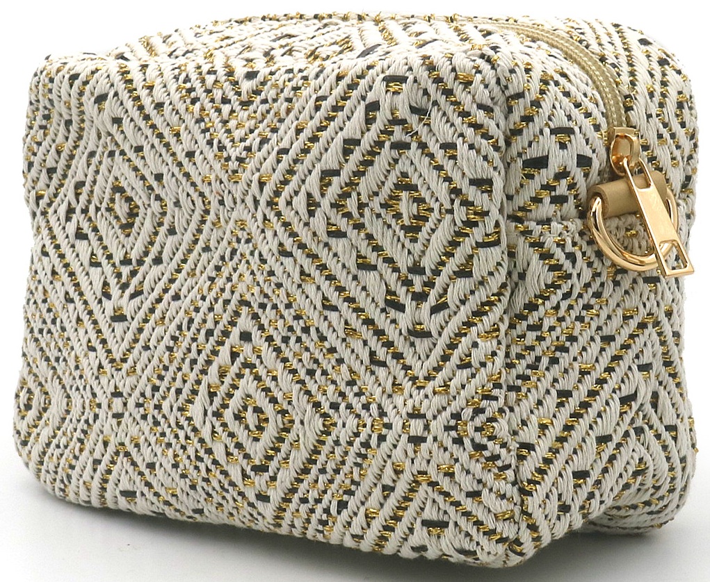 R-M4.2 BAG1119-003-1 Fabric Bag Glitter 18x12.5x7cm Black