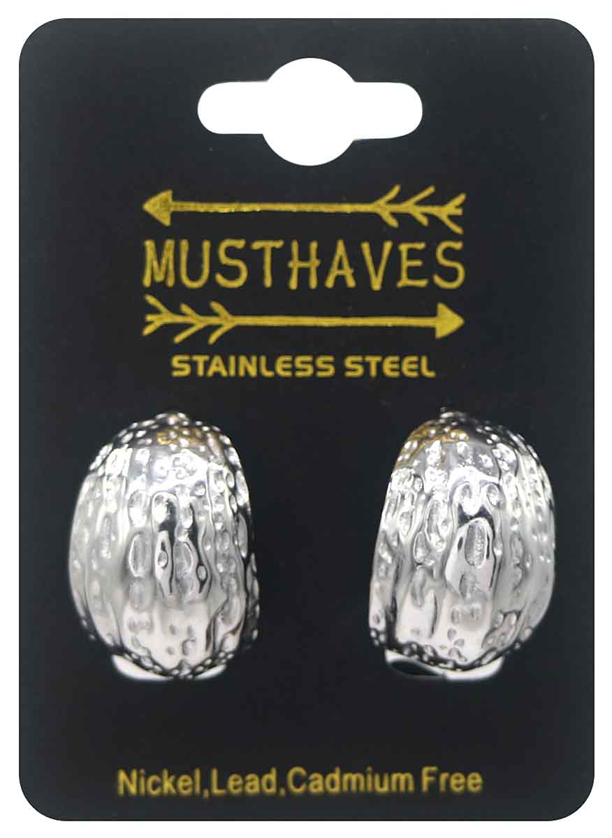 D-C6.1 E103-120S S. Steel Earrings 2.5cm