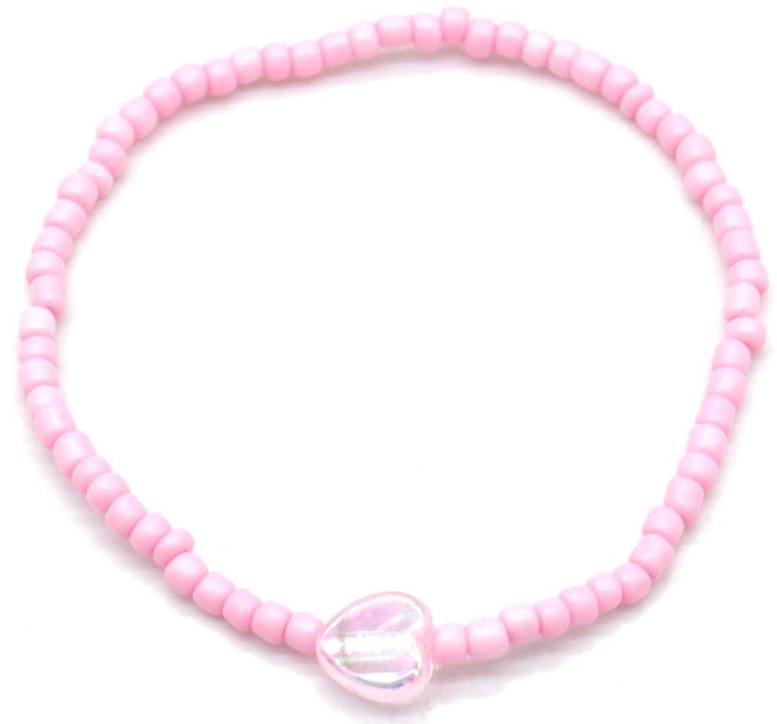 B-C18.4 ANK2375-004-2 Anklet heart Pink For Kids