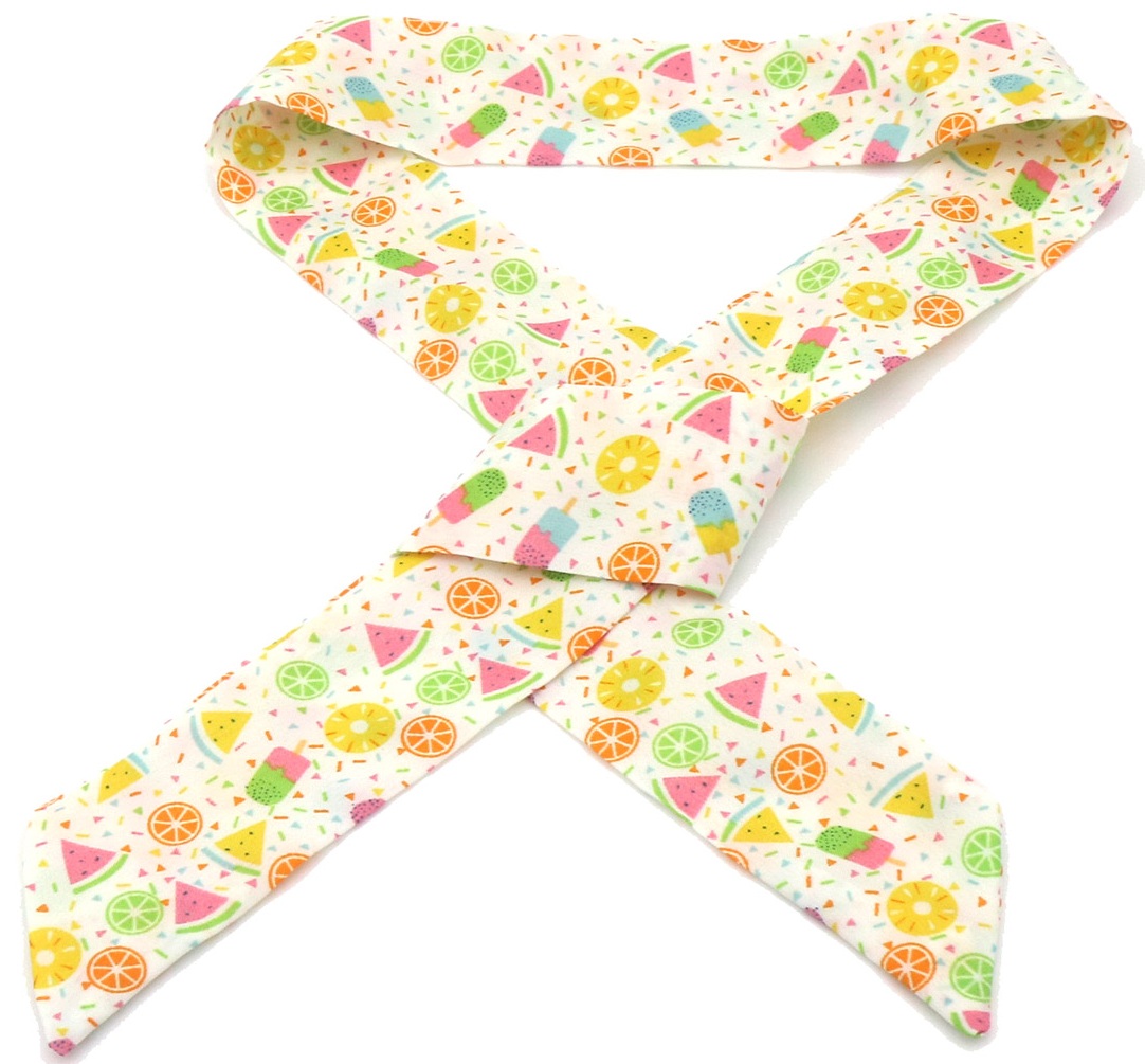 J-F7.2 H1130-001-8 Hair Ribbon Fruits 85x3.5cm White