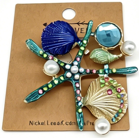 A-F24.1 P1035-033 Brooch Starfish 5.5cm