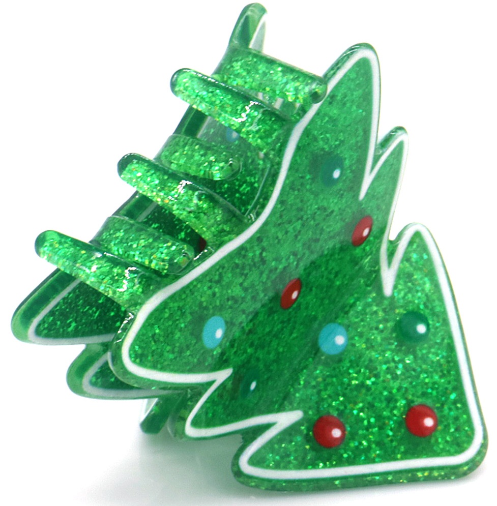 X-G9.1 H1038-022 Hair Claw Christmas Tree 4.5cm