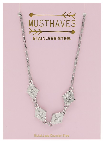 G-F16.2 N2053-010 S. Steel Necklace Coins 36-39cm For Kids