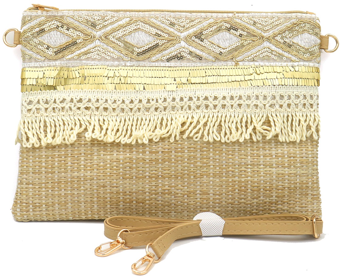 Q-K8.2 BAG1119-002-1 Woven Clutch 29x20.5cm