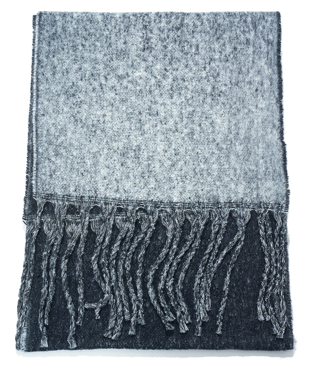 T-J4.1 SCARF705-176-4 Winter Scarf 190x40cm - Black-Grey