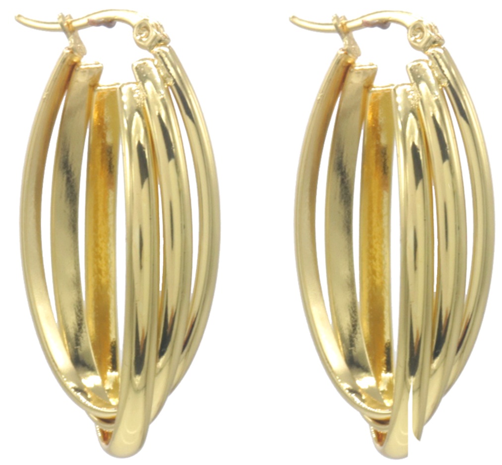 B-B4.1 E2593-212G S. Steel Earrings 4cm